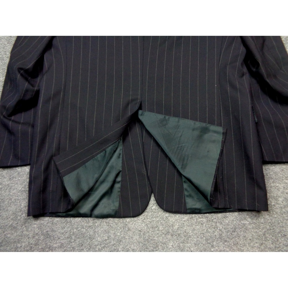 Burberry Virgin Wool Navy Blazer Size 42R Mens Jacket Pinstripe - Picture 5 of 15